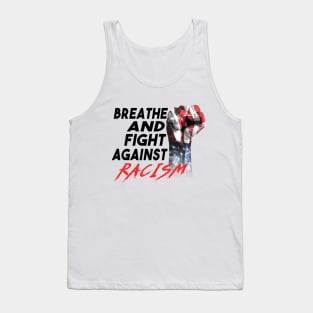 Raised American Fist Black Lives Matter Fight Against Racism Tank Top